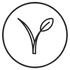 Circular icon with a leaf symbol